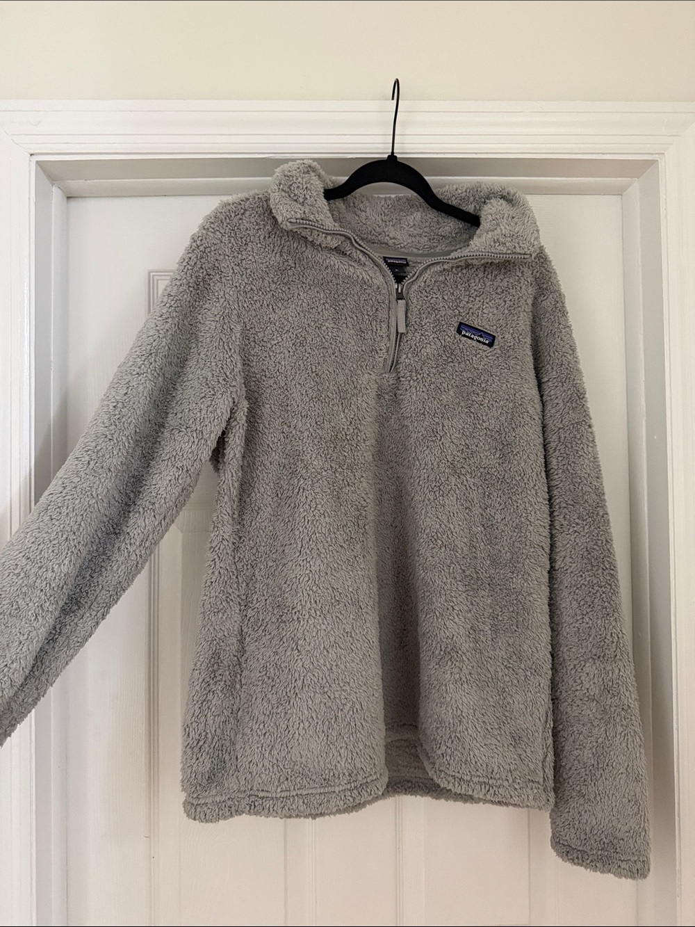 Patagonia Light Gray Sherpa Quarter-Zip Pullover - Picture 2 of 5